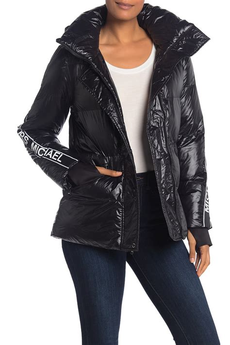 red michael kors logo stripe hooded
